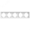 49888 Эмили PFR00-5005-01 Рамка 5 постов, белый фарфор, soft touch (уп.10шт.) STEKKER (Китай) 49888 - фото 637614